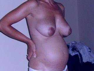 luv a good pregnant woman, so sexy and i love them dark areola's too