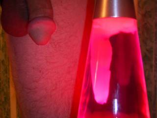 heres hubby showing off his willy with the lava lamp ...lol ...