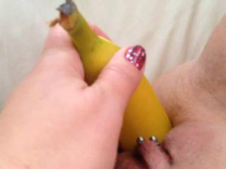 Just teasing with a little banana