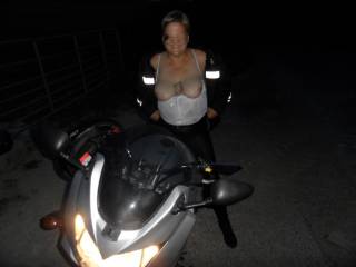 hi all
hubby took me out for a trip on his bike last night could not resists letting the boys have some fresh air.
dirty comments welcome
mature couple