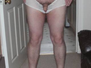 cock hanging over panties