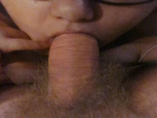a great deepthroat blowjob from sweet girl with glasses and sexy eyes