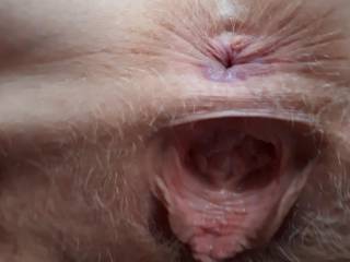 Close up shot of my open pussy. taken on my phone