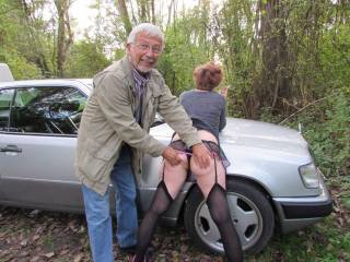 Caught by a lustful grandpa. I think he gets so horny that he will spread my ass next.