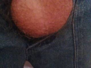 A not too good shot of my balls. Full of cum. Want some