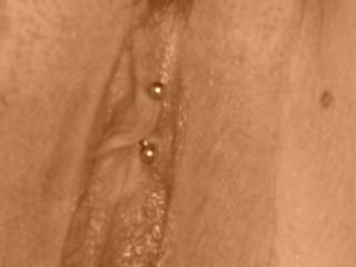 close up of my piercing.  getting ready to have a good time!