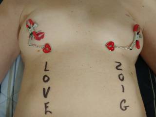 Do you like the love themed nipple clamps?