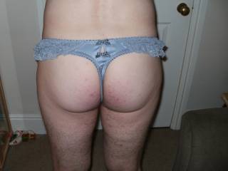 ass in blue panties