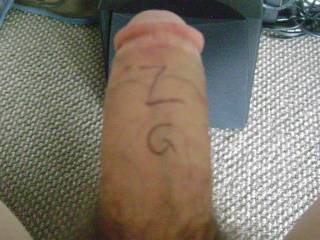 My cock with ZG written on it