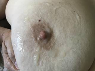 Pulled out and came on the wife’s tit