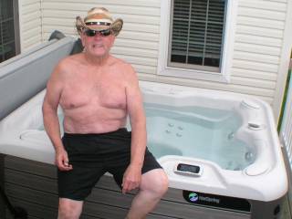 Relaxing on my Hot Tub