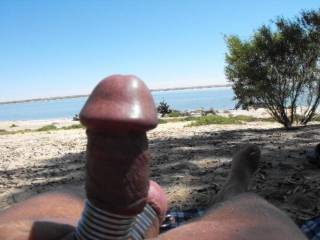sporting an erection at Lake Bonney\'s nudist beach...Pelican Point in South Australia\'s Riverland