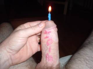Cock with candle...