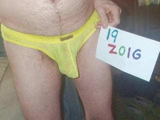 A frontal of the undie that I was wearing on Thursday... it is now Friday morning... TG1 camera was used.