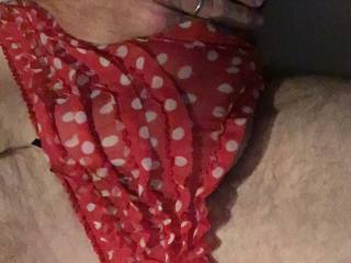Do you like my red polka dot frilly panties?