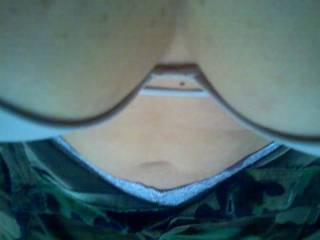 In camo today with blue undies. LOL