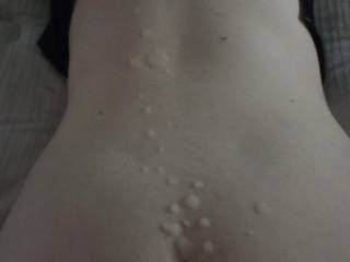 Letting my young studd bf cum on my back