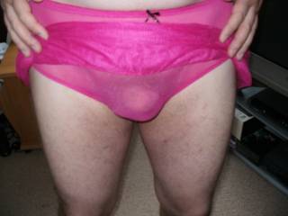 showing my small package in my pink ones