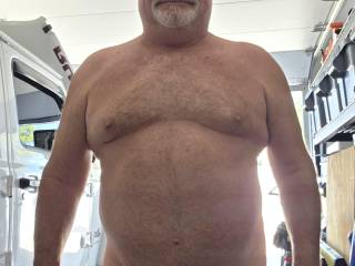 Another body shot in the garage. I had the door open while changing the oil in the Jeep, just in case a neighbor came by! LOL