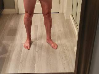 Hubby in the mirror posing