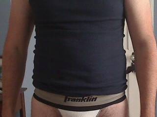 DAMN! I wanna get my fmouth on that jock and taste your cock through the fabric....