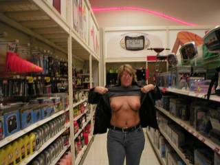 This is the picture that goes with the story "Flashing at Target"
We've had to delete a large portion of our pictures but I blurred her face in this one.