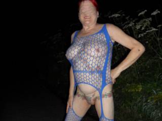Hi all
hope you like my blue body stocking, does it suite me?
dirty comments welcome
mature couple