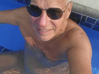 Naked outside.