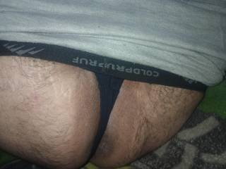 hole peaking around my thong