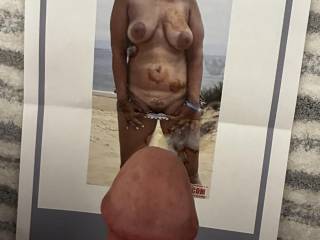 Cock cum and tits on the beach