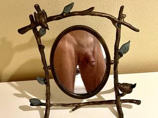 “Mirror, mirror on the wall, who has the nicest cock of all?”.  From Mrs. Floridaman