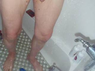 A lower body frontal during my shower to remove the soap & shampoo from my body... late April 2025. Another TG 810 camera was used.
