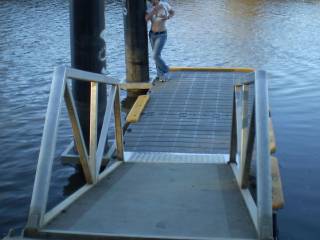 Another Windsor boat ramp. 
This floating pontoon that went into the South Creek near the boat ramp only lasted a few floods. Not many will remember it?