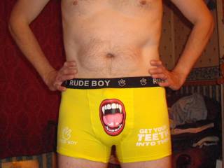 The message on the undies says it all, now don't be shy ......