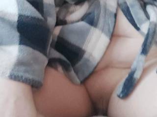 Chubby's  pussy and tits in morning after long night😉