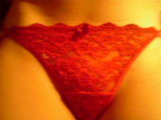 And here\'s my crotch in sexy red lacy panties