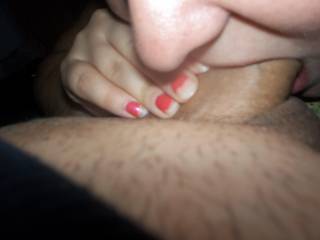 I love it when she swallows my cock.