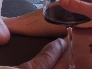 Wine, footie and soft cock