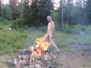 me outside having some fun camping