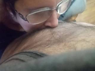 Sondra licking and sucking my balls hard and letting me finish by fucking her pretty mouth untill I cum down here throat again
