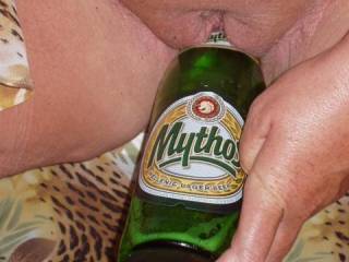 My favourite greek beer !! Plus a gorgeous pussy n ass too ...I love greek holidays xx