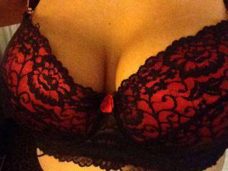 Red and black lace always a classic