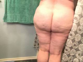 Another of my wife\'s luscious ass. Love to see her tributed!!