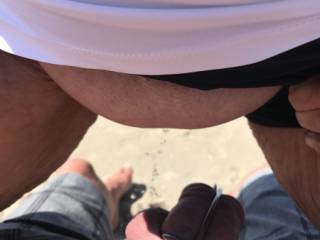 Rinsing me off at the beach