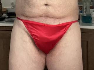 New red g string a little snug