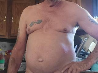 Nude in the kitchen