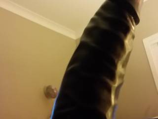 Hubby wanted to try filling me with something a little bigger. He was right, looks and feels pretty big - however feels amazing once i\'m super slick and wet.