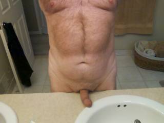 Resting my cock on the counter