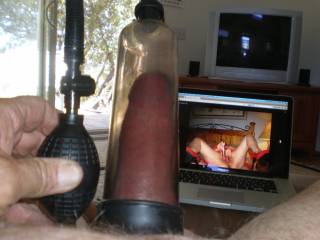 pumping up for a friend tribute...........any lady's want to squeeze my bulb ?