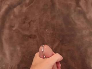 Having an orgasm using a hollow urethral sound again, just before my shower.